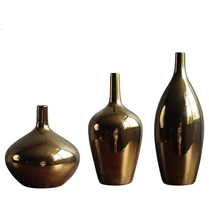Home Garden Home Decor Ceramic Flower Vase Set Of 3 Decorative