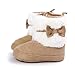 ESTAMICO Baby Girl Plush Winter Snow Bowknot Boots Khaki 6-12 Months