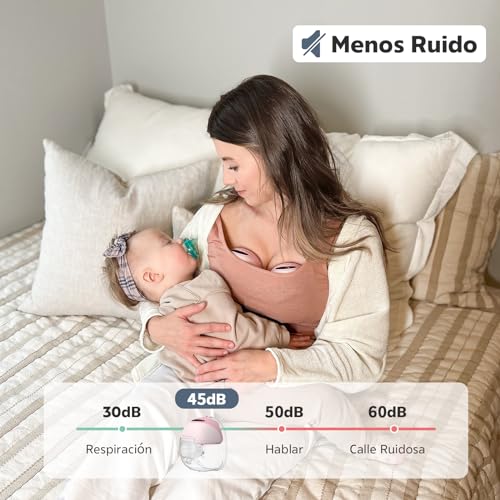 MomMed S21 Extractor de Leche Eléctrico Portátil – Sacaleches Manos Libres con Pantalla Inteligente y Diseño a Prueba de Fugas, Doble Uso con 3 Modos y 12 Niveles de Succión