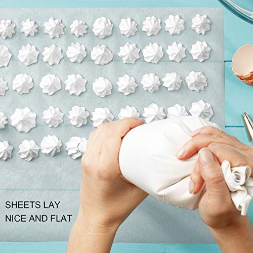 Parchment Paper Baking Liner Pan liner White Precut Non-stick Square Baking Paper for Baking, Cookies and Hamburger, 100 counts,11.8"x15.7''