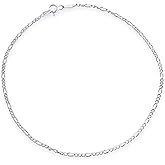 Savlano 925 Sterling Silver Italian Solid Figaro Link Chain Bracelet For Men & Women - Made in Italy Comes With a Gift Box
