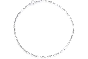 Savlano 925 Sterling Silver Italian Solid Figaro Link Chain Bracelet For Men & Women - Made in Italy Comes With a Gift Box