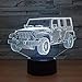 Toy Jeep Night Lights Car Gifts for Kids Birthday 3d Illusion SUV Desk Lamp Optical Desk Table Touch Home Decoration Children Bedroom Decor 7 color Change for Boys Car Lover Fans