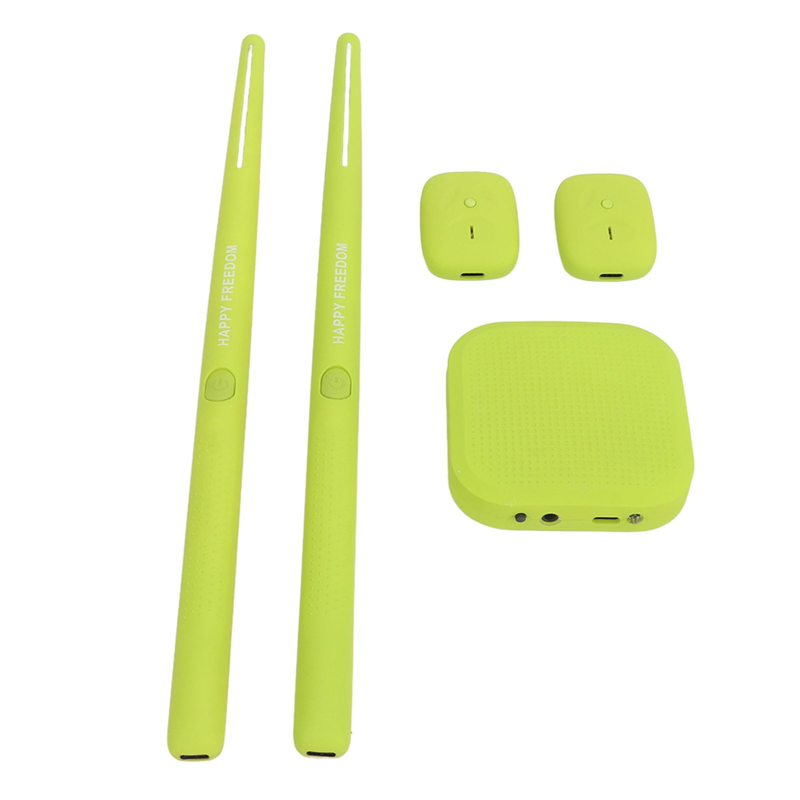 Electronic Drum Set, Portable Rechargeable Virtual Reality Air Drum Set with 3D Motion Sensing, Foot Pedal, Audio Converter, for Beginners Children Adults (Green)