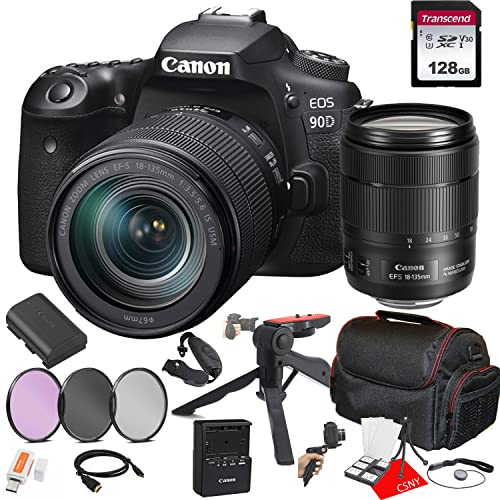 Canon EOS 90D DSLR Camera w/EFS 18135mm F/3.55.6 is USM Lens + 128GB