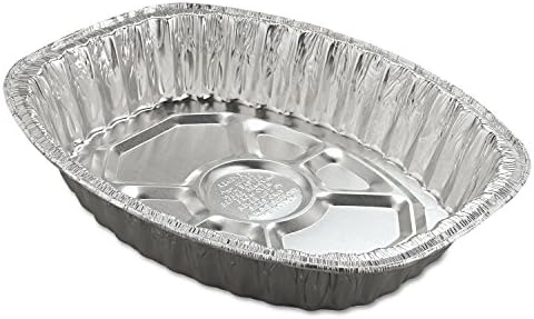 Aluminum Roasting Container, Oval, 17 11/16 x 14 7/16 x 3 1/4, 25/Carton