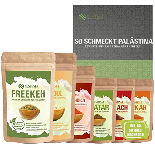 NABALI-FAIRKOST-FUeR-ALLE-Jerusalem-Geschenk-SetI-Gewuerzmischung-Zaatar-SumachDukkah-je-50-g-Shakshuka-100-g-Freekeh-Maftoul-je-250-g-I-Feinkostgeschenk-ink-80-Seitiges-Kochbuch NABALI-FAIRKOST-FUeR-ALLE-Jerusalem-Geschenk-SetI-Gewuerzmischung-Zaatar-SumachDukkah-je-50-g-Shakshuka-100-g-Freekeh-Maftoul-je-250-g-I-Feinkostgeschenk-ink-80-Seitiges-Kochbuch