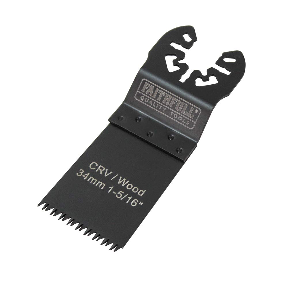 Faithfull FAIMFW34B Flush Cut Wood Blade Side Set 34mm CRV Pack of 5