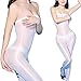 White Color QueensHot Sexy Erotic Silky Shiny Lingerie Babydoll Teddy Tube Body Catsuit Stocking Tigh-High,White,Large