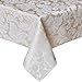 ColorBird Scroll Damask Jacquard Tablecloth Polyester Fabric Water Resistant Spillproof Table Cover for Kitchen Dinning Wedding Banquet Party Tabletop Use (Rectangle/Oblong, 60 x 84 Inch, Beige)