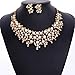 HongHu Jewelry Sets Vintage Bridal Chunky MultiColor Faux Pearl Cluster Necklace Stud Earrings