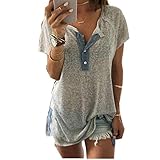 Gillberry Women Loose Casual Button Blouse T Shirt Tank Tops