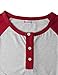 H2H Men's Casual Henley Raglan Baseball Jersey Knit T-Shirt with Blocked Sleeve and Front Placket Combos RED US S/Asia M (CMTTS0174)