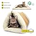 PARTYSAVING PET Palace 2-in-1 Pet Bed Snooze Tunnel and Mat for Pets Cats Dogs and Kittens for Travel or Home, APL1343, Beige