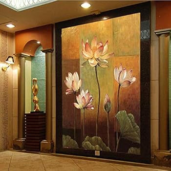Dalxsh Photo Wallpaper 3D Thai Style Mural Restaurant Hotel Living Room Bedroom Coffee Shop Lotus Wallpaper Mural -200X140Cm
