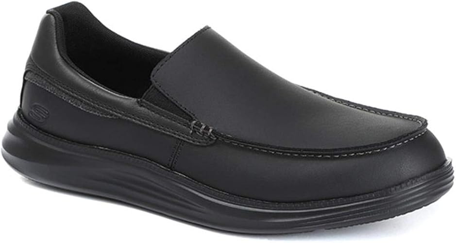 leather slip on skechers