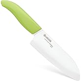Kyocera Revolution Series Ceramic Santoku, Chef Knife for Your Cooking Needs, 5.5”, Green