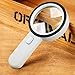 Number-One 10X LED Lighted Magnifier, Handheld Magnifying Glass Illuminated Lens with 12 Lights, 80mm Large Viewing Mirror