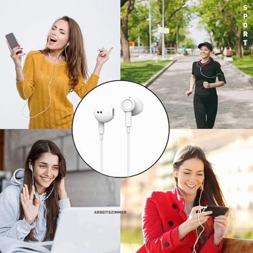 3.5 mm Magnetic In-Ear Headphones with Cable, Microphone and Volume Control for iPhone, iPod, iPad, MP3, Huawei, Samsung, Lightweight