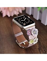 V Moro Compatible iWatch Band 1.496 in Series 4 Mujeres, suave cuero genuino bucle de repuesto para iWatch Series 3, Series 2, Series 1, Deportes y Edición