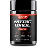 Snap Supplements Nitric Oxide Supplement with L-Arginine to Support Energy, Quick Recovery, Heart Health, Muscle Growth & Circulation, 60 Vegetarian Capsules (1 Month Supply)