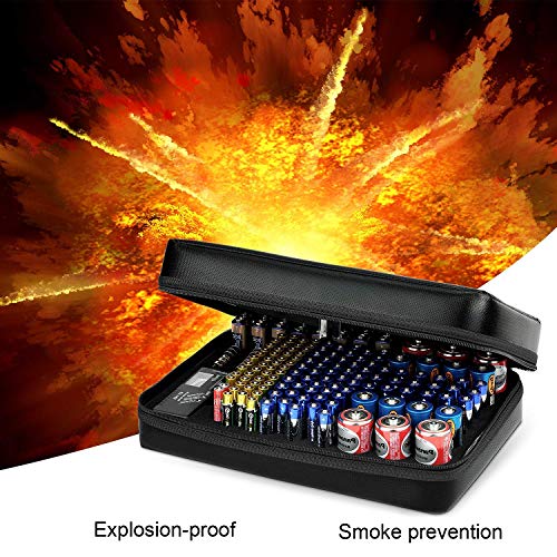 Anyoneer Battery Organizer Storage Box, Fireproof, Waterproof, Extra