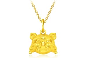 CHOW TAI FOOK 999 Pure 24K Gold Fortunate-baby Tiger Head Cap Pendant
