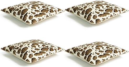 KAO Mart Animal Zebra Leopard Print Pillow Case Sofa Waist Throw Cushion Cover Home Decor, Set of 4 (Large)