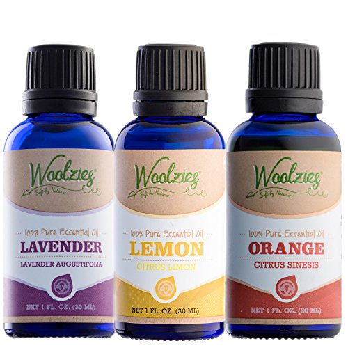 Woolzies Essential Oils Gift Set: Lavender, Lemon and Sweet Orange Kit | 100% Pure, Organic, Therapeutic Grade…