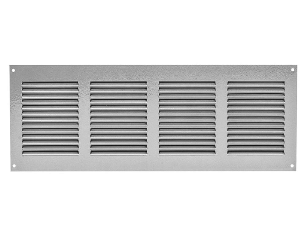 400x150mm / 16x6" inch Grey Metal Air Vent Grille Cover with Insect Mesh - Ventilation Cover