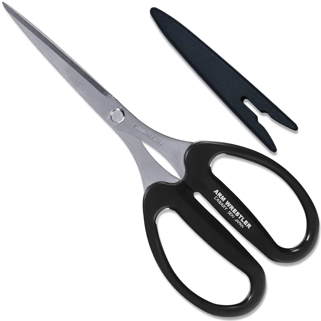 CANARY Powerful Heavy Duty Industrial Scissors with Cover for Crafting, Gardening, DIY Tool (Arm Wrestler Straight Long Blade)
