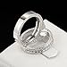 Womens Wedding Engagement Bands Ring Sets 18K White Gold Plated Princess Cut Eternity Solitaire CZ Crystal Best Anniversary Promise Rings Size 8