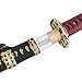 Musha Ceremonial Jintachi Hand Forged Japanese Katana Samurai Sword - 1045 High Carbon Steel Full Tang Blade for Collection, Gift, Straw Mat Cutting Practice (Burgundy)