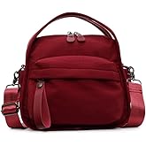 Cohawk Solid Color Nylon Crossbody Bag for Women Soft Handbag with Top Handle Casual Shoulder Bag Elegant Square Purse