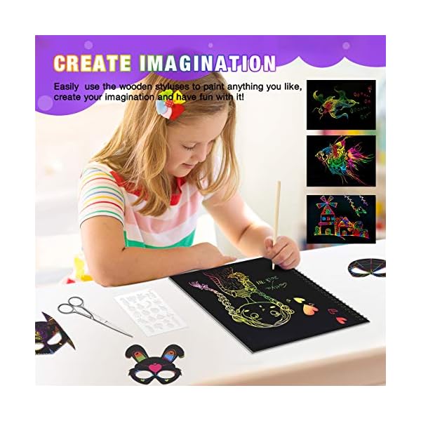 Dreamingbox-2-3-4-5-6-7-8-10-Year-Boys-Girls-Scratch-Arts-and-Crafts-for-Kids-Age-2-10-Stocking-Fillers-Birthday-Gifts-for-2-10-Year-Old-Toys-Xmas-Christmas-Black Dreamingbox 2 3 4 5 6 7 8-10 Year Boys Girls, Scratch Arts and Crafts for Kids Age 2-10 Stocking Fillers Birthday Gifts for 2-10 Year Old Toys Xmas Christmas, Black