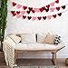 Felt Heart Garland Banner, NO DIY, 6 Pack Valentines day Banner Decor, Valentines Decorations, Anniversary Wedding Birthday Party Decorations, for Home Office Decor