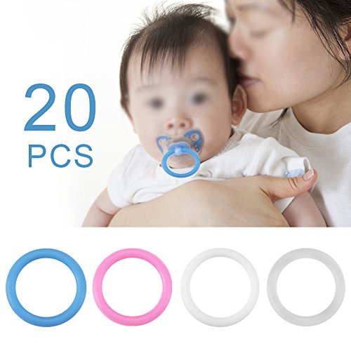20pcs Baby Pacifier Safy Silicone ORings Dummy Pacifier Chain for