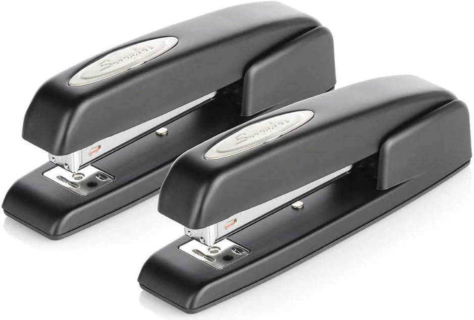 Swingline Staplers, 747 Iconic Desk Staplers, Antimicrobial, 25 Sheet Paper Capacity, Heavy Duty Staplers for Office Desktop or Home Office Supplies, Black, 2 Pack (74741) : Office Products