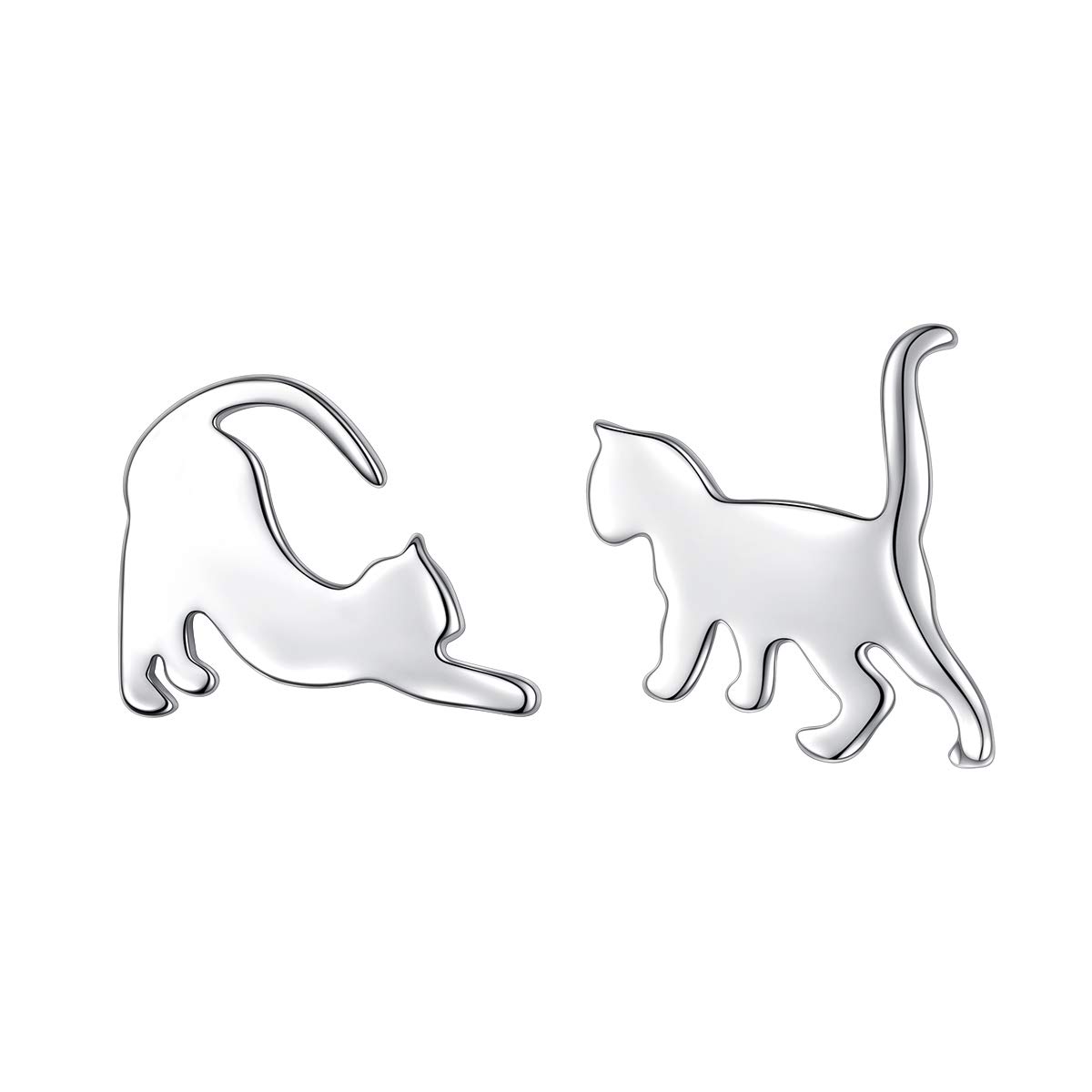 925 Sterling Silver Cute Animal Cat Stud Earrings for Women Birthday Jewelry Gift for Cat Lovers โ image 1