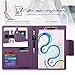 Toplive Portfolio Case Padfolio, Executive Business Document Organizer with Letter Size Clipboard, Business Card Holder, Tablet Sleeve, for Business School Office Conference, Purple