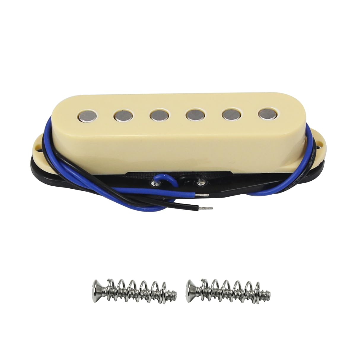 FLEOR Alnico 5 ST Single Coil Pickup Guitar Middle Pickup Flat Pole for ST SQ Electric Guitar, Cream