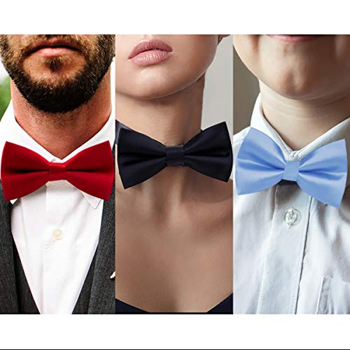 image for Wirarpa Mens Classic Pre-tied Bow Ties Formal Solid Tuxedo Adjustable 