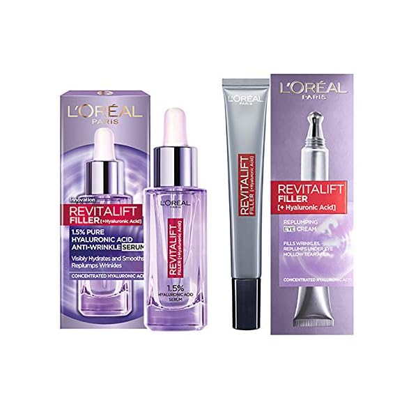 LOreal-Paris-Hyaluronic-Acid-Skin-Care-Bundle-Revitalift-Filler-Hyaluronic-Acid-Serum-Revitalift-Filler-Hyaluronic-Acid-Eye-Cream-Routine-Set L’Oreal Paris Hyaluronic Acid Skin Care Bundle Revitalift Filler + Hyaluronic Acid Serum + Revitalift Filler…