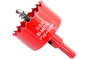 LAIWEI 1.97 inch Hole Saw Drill Bit HSS Hole Cutter with Arbor for Wood.Round Knife (1-31/32"(50mm))