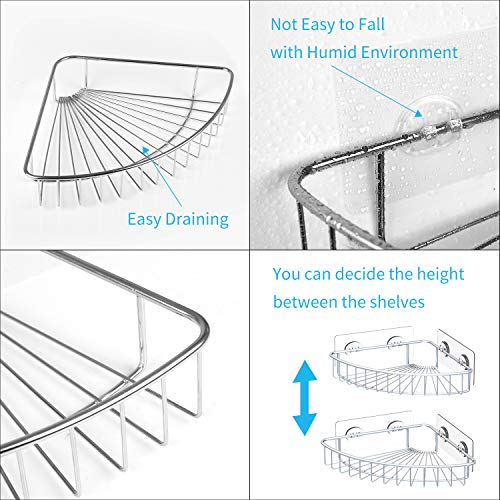 3 SMARTAKE+Stainless+Bathroom+Adhesive+Organizer