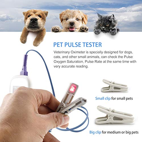 Mindsinglong Veterinary Oximeter, Pets Health Monitor Vet Oxygen Saturation Pulse Rate Perfusion Tester with Ear Tongue Sensor for Cats, Dogs and Other Animals (Bluetooth Supported) - Thumbnail 4
