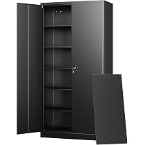 thumbnail image 2 of MECOLOR 6-Door Metal Storage Cabinet - 90x90x45cm, Black, Lockable, For Home, Office, Garage 2 of 12