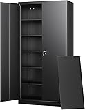 Letaya Metal Garage Storage Cabinets with Lock Door