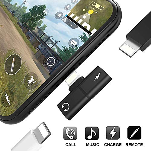 Aine Present 2 in 1 Mini Portable Charging Metal Splitter Audio Charger Adapter for iPhone X 7 8 Plus