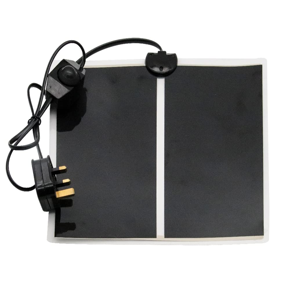 Lucky Farm 14W Reptile Vivarium Heat Mats Pets Heating Pad for for Turtle,Snakes,Lizard,Gecko Plants Seeding Heat Pads Adjustable Amphibian Tank Warmer Mat,UK Plug (14W 28x28 cm)